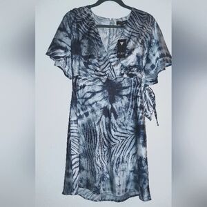 Guess - The Dye Zebra Print Blue SS Jasia Dress
